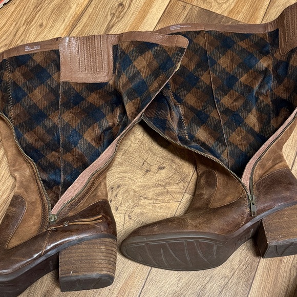 Born Two-Tone Brown Heeled Boots - Picture 2 of 3